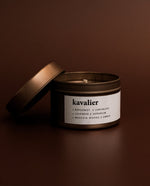 Load image into Gallery viewer, kavalier | small rose gold tin candle
