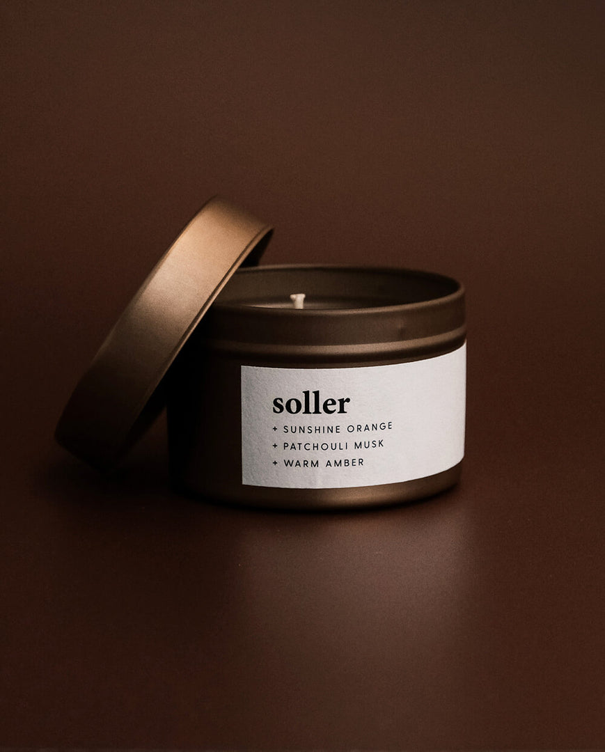 soller | small rose gold tin candle