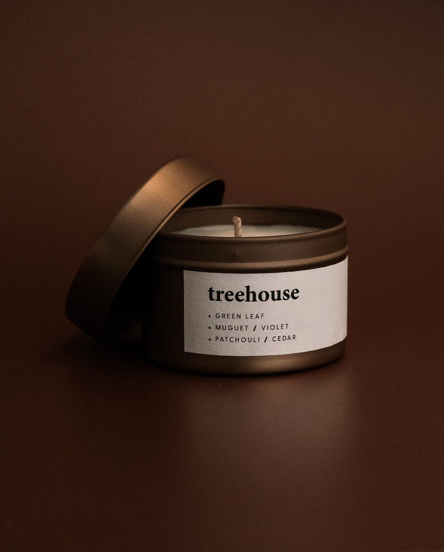 treehouse | small rose gold tin candle