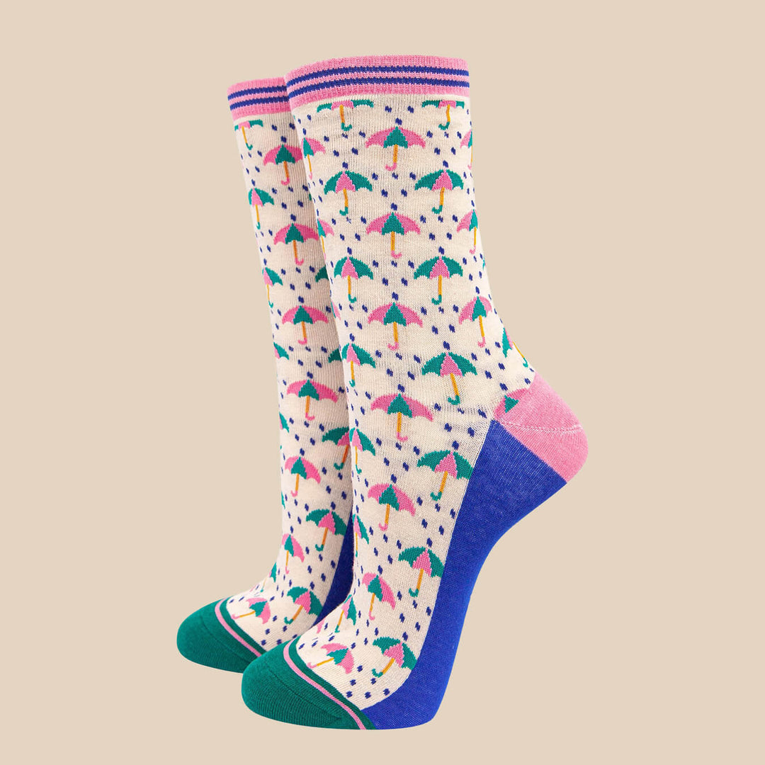 Umbrella and Rain Bamboo Socks