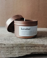 Load image into Gallery viewer, kavalier | small rose gold tin candle
