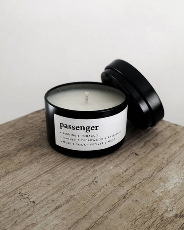 passenger -  small noir tin candle