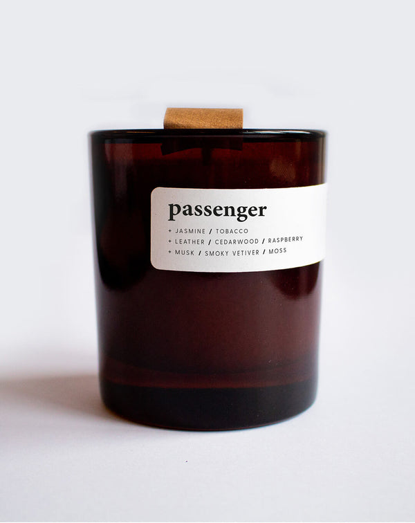passenger | smoke + leather soy candle