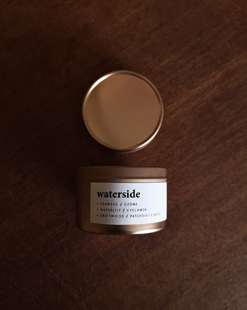 Waterside | small rose gold tin candle